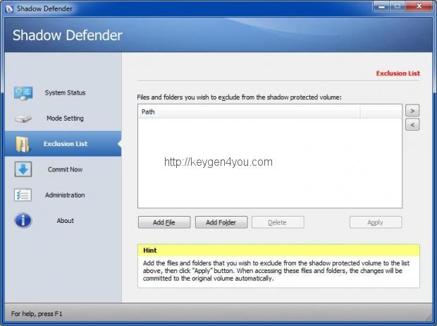 Shadow Defender 1.4.0.653 Crack Serial Key Full Free Download